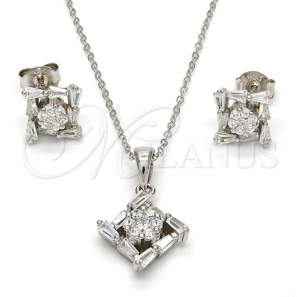 Sterling Silver Ring — Earring and Pendant Adult Set with White Cubic — main product view — SKU 113891 | Plata 925 anillo — Earring and Pendant Adult Set with blanco Cubic — SKU 113891