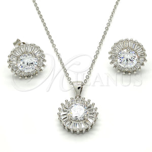 Sterling Silver Ring — Earring and Pendant Adult Set with White Cubic — main product view — SKU 113893 | Plata 925 anillo — Earring and Pendant Adult Set with blanco Cubic — SKU 113893