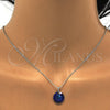 Sterling Silver Earring and Pendant Adult Set, with Bermuda Blue Swarovski Crystals, Polished, Rhodium Finish, 10.281.0022.1
