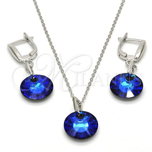 Sterling Silver Ring — Earring and Pendant Adult Set with Bermuda Blue — main product view — SKU 113905 | Plata 925 anillo — Earring and Pendant Adult Set with Bermuda Blue — SKU 113905