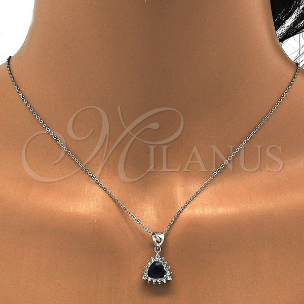 Sterling Silver Ring — Earring and Pendant Adult Set with Sapphire Blue — alternate product view — SKU 113912 | Plata 925 anillo — Earring and Pendant Adult Set with Sapphire Blue — SKU 113912