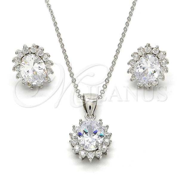 Sterling Silver Ring — Earring and Pendant Adult Set with White Cubic — main product view — SKU 113917 | Plata 925 anillo — Earring and Pendant Adult Set with blanco Cubic — SKU 113917