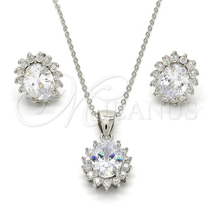 Sterling Silver Ring — Earring and Pendant Adult Set with White Cubic — main product view — SKU 113917 | Plata 925 anillo — Earring and Pendant Adult Set with blanco Cubic — SKU 113917