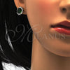 Sterling Silver Earring and Pendant Adult Set, with Green and White Cubic Zirconia, Polished, Rhodium Finish, 10.175.0054.1
