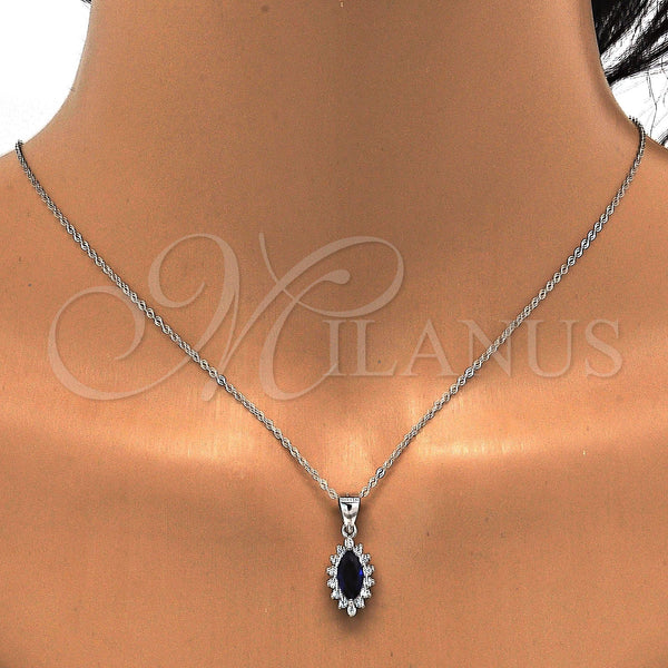 Sterling Silver Ring — Earring and Pendant Adult Set with Sapphire Blue — alternate product view — SKU 113928 | Plata 925 anillo — Earring and Pendant Adult Set with Sapphire Blue — SKU 113928