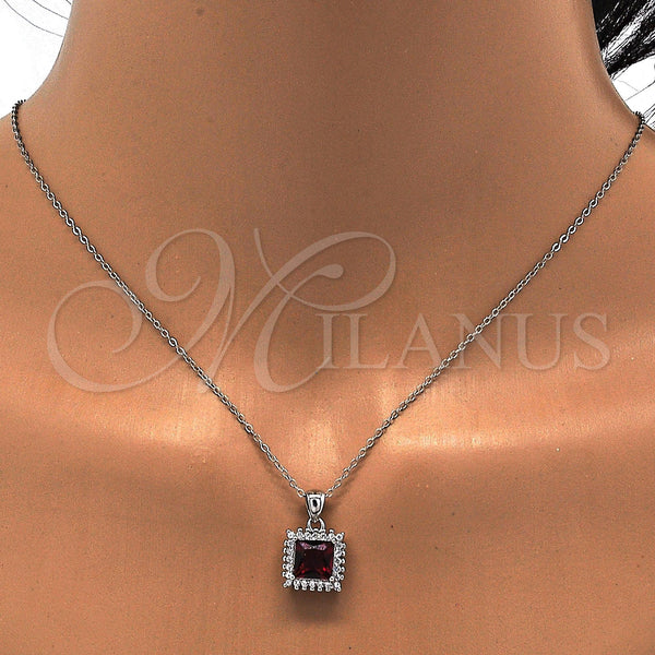 Sterling Silver Ring — Earring and Pendant Adult Set with Garnet and — alternate product view — SKU 113930 | Plata 925 anillo — Earring and Pendant Adult Set with Garnet and — SKU 113930