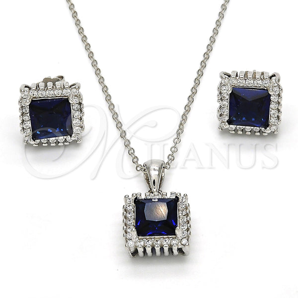Sterling Silver Ring — Earring and Pendant Adult Set with Sapphire Blue — main product view — SKU 113931 | Plata 925 anillo — Earring and Pendant Adult Set with Sapphire Blue — SKU 113931