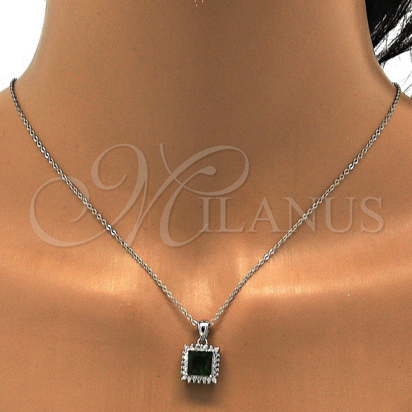 Sterling Silver Ring — Earring and Pendant Adult Set with Green and — alternate product view — SKU 113932 | Plata 925 anillo — Earring and Pendant Adult Set with Green and — SKU 113932