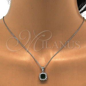 Sterling Silver Ring — Earring and Pendant Adult Set with Green and — main product view — SKU 113940 | Plata 925 anillo — Earring and Pendant Adult Set with Green and — SKU 113940