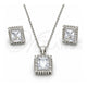 Sterling Silver Earring and Pendant Adult Set, with White Cubic Zirconia, Polished, Rhodium Finish, 10.175.0061