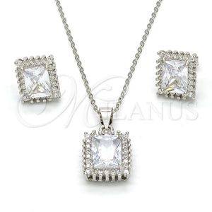 Sterling Silver Ring — Earring and Pendant Adult Set with White Cubic — main product view — SKU 113945 | Plata 925 anillo — Earring and Pendant Adult Set with blanco Cubic — SKU 113945