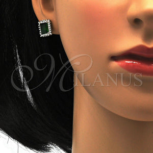 Sterling Silver Ring — Earring and Pendant Adult Set with Green and — main product view — SKU 113946 | Plata 925 anillo — Earring and Pendant Adult Set with Green and — SKU 113946