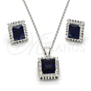 Sterling Silver Ring — Earring and Pendant Adult Set with Sapphire Blue — main product view — SKU 113948 | Plata 925 anillo — Earring and Pendant Adult Set with Sapphire Blue — SKU 113948