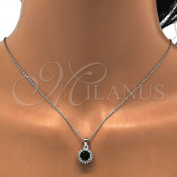 Sterling Silver Ring — Earring and Pendant Adult Set with Green and — alternate product view — SKU 113950 | Plata 925 anillo — Earring and Pendant Adult Set with Green and — SKU 113950