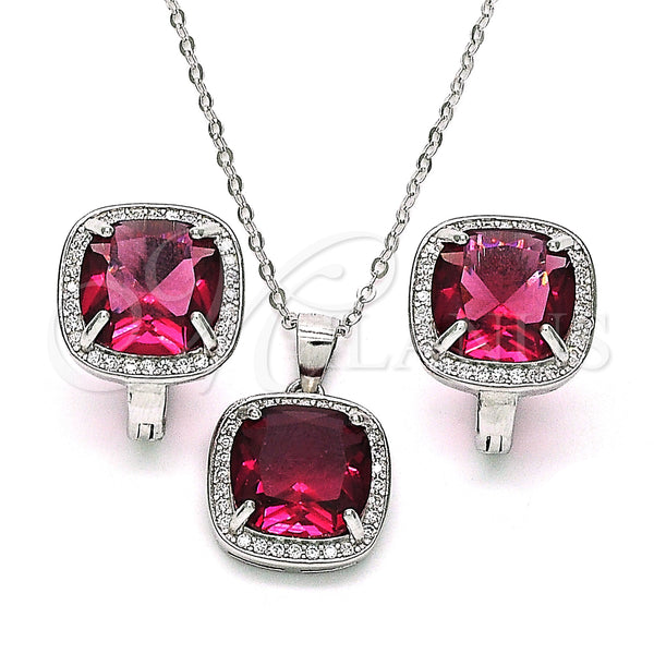 Sterling Silver Ring — Earring and Pendant Adult Set with White Micro — main product view — SKU 113962 | Plata 925 anillo — Earring and Pendant Adult Set with blanco Micro — SKU 113962