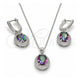Juego de Arete y Dije de Adulto 10.186.0019 Plata Rodinada, con Zirconia Cubica Blanca y Micro Pave Blanca, Pulido, Rodinado