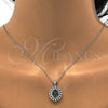Sterling Silver Earring and Pendant Adult Set, with White Cubic Zirconia, Polished, Rhodium Finish, 10.186.0026