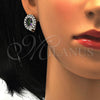 Sterling Silver Earring and Pendant Adult Set, with White Cubic Zirconia, Polished, Rhodium Finish, 10.186.0026
