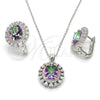 Sterling Silver Earring and Pendant Adult Set, with White Cubic Zirconia, Polished, Rhodium Finish, 10.186.0026