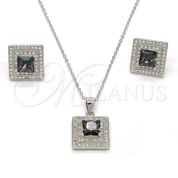 Sterling Silver Ring — Earring and Pendant Adult Set with White Cubic — main product view — SKU 113980 | Plata 925 anillo — Earring and Pendant Adult Set with blanco Cubic — SKU 113980