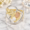 Oro Laminado Elegant Ring, Gold Filled Style Elephant Design, Polished, Tricolor, 01.02.0003.09 (Size 9)