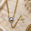 Oro Laminado Thin Rosary, Gold Filled Style Caridad del Cobre and Cross Design, Polished, Golden Finish, 09.02.0019.18