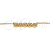 Oro Laminado Pendant Necklace, Gold Filled Style with White Cubic Zirconia, Polished, Golden Finish, 04.213.0048.16 (02 MM Thickness, 16 Inches Length)