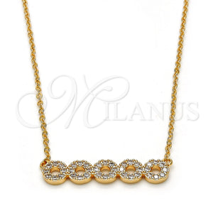 Gold Filled Necklace — Pendant Necklace with White Cubic Zirconia Polished 04. — main product view — SKU 114024 | Oro Laminado collar — Pendant Necklace with blanco Cubic Zirconia pulido 04. — SKU 114024