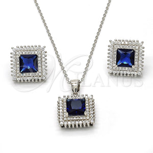 Sterling Silver Ring — Earring and Pendant Adult Set with Sapphire Blue — main product view — SKU 114039 | Plata 925 anillo — Earring and Pendant Adult Set with Sapphire Blue — SKU 114039