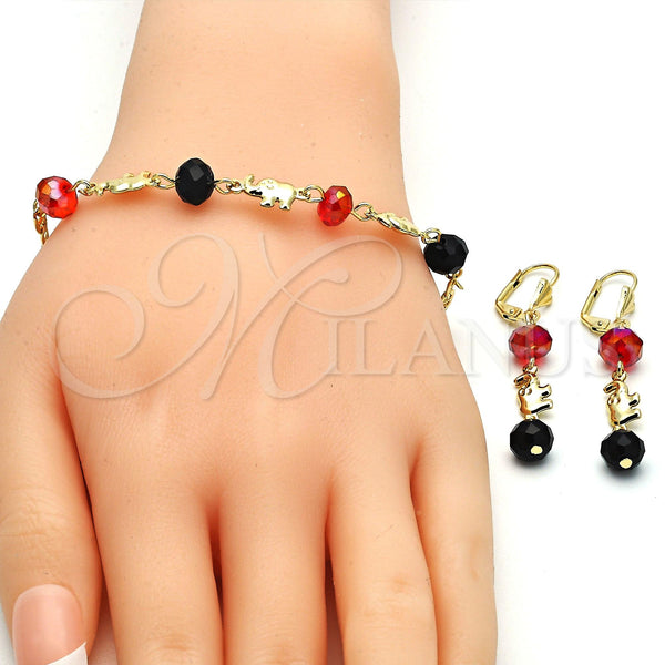 Gold Filled Ring — Necklace Bracelet and Earring Elephant Design with Garnet — alternate product view — SKU 114063 | Oro Laminado anillo — Necklace Bracelet and Earring Elephant diseño with Garnet — SKU 114063