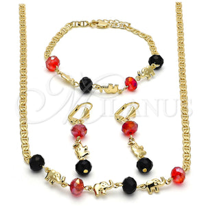Gold Filled Ring — Necklace Bracelet and Earring Elephant Design with Garnet — main product view — SKU 114063 | Oro Laminado anillo — Necklace Bracelet and Earring Elephant diseño with Garnet — SKU 114063