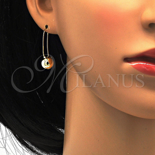 Gold Filled Ring — Leverback Earring Ball Design Polished 02. — alternate product view — SKU 114065 | Oro Laminado anillo — Leverback Earring Ball diseño pulido 02. — SKU 114065