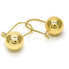 Oro Laminado Leverback Earring, Gold Filled Style Ball Design, Polished, Golden Finish, 02.168.0035