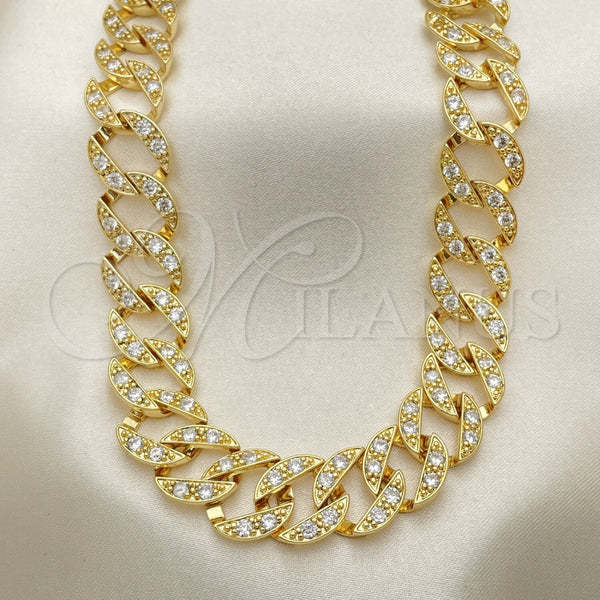 Gold Filled Necklace — Basic Necklace with White Cubic Zirconia Polished 03. — main product view — SKU 114067 | Oro Laminado collar — básico Necklace with blanco Cubic Zirconia pulido 03. — SKU 114067