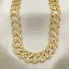 Oro Laminado Basic Necklace, Gold Filled Style with White Cubic Zirconia, Polished, Golden Finish, 03.284.0005.28 (14 MM Thickness, 28 Inches Length)