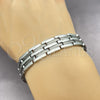 Stainless Steel Solid Bracelet, Polished, Steel Finish, 03.114.0218.08 (14 MM Thickness, 8 Inches Length)
