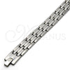 Stainless Steel Solid Bracelet, Polished, Steel Finish, 03.114.0218.08 (14 MM Thickness, 8 Inches Length)