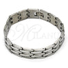 Stainless Steel Solid Bracelet, Polished, Steel Finish, 03.114.0218.08 (14 MM Thickness, 8 Inches Length)