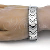 Stainless Steel Solid Bracelet, Polished, Steel Finish, 03.114.0221.09 (16 MM Thickness, 9 Inches Length)