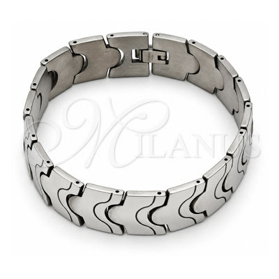 Stainless Steel Solid Bracelet, Polished, Steel Finish, 03.114.0221.09 (16 MM Thickness, 9 Inches Length)