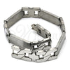Stainless Steel Solid Bracelet, Cross and Hugs and Kisses Design, Polished, Steel Finish, 03.114.0226.09 (12 MM Thickness, 9 Inches Length)