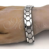 Stainless Steel Solid Bracelet, Polished, Steel Finish, 03.114.0227.09 (14 MM Thickness, 9 Inches Length)