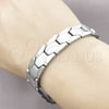 Stainless Steel Solid Bracelet, Polished, Steel Finish, 03.114.0227.09 (14 MM Thickness, 9 Inches Length)