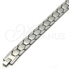 Stainless Steel Solid Bracelet, Polished, Steel Finish, 03.114.0227.09 (14 MM Thickness, 9 Inches Length)