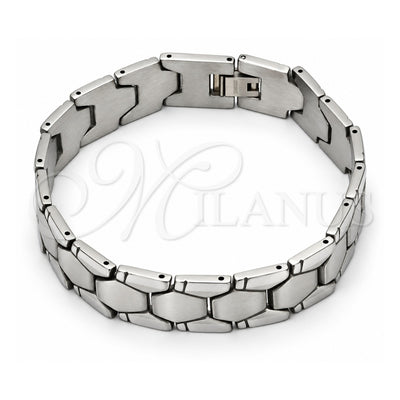 Stainless Steel Solid Bracelet, Polished, Steel Finish, 03.114.0227.09 (14 MM Thickness, 9 Inches Length)