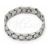 Stainless Steel Solid Bracelet, Polished, Steel Finish, 03.114.0227.09 (14 MM Thickness, 9 Inches Length)