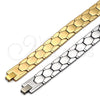 Stainless Steel Solid Bracelet, Polished, Steel Finish, 03.114.0227.09 (14 MM Thickness, 9 Inches Length)