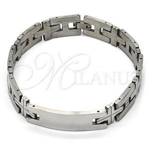 Stainless Steel Bracelet — Solid Bracelet Cross Design Polished 03. 12 MM — main product view — SKU 114098 | Acero Inoxidable brazalete — Solid Bracelet cruz diseño pulido 03. 12 MM — SKU 114098