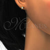 Stainless Steel Stud Earring, Star Design, with White Crystal, Polished, Golden Finish, 02.271.0016