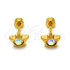 Stainless Steel Stud Earring, Star Design, with Aurore Boreale Crystal, Polished, Golden Finish, 02.271.0016.1
